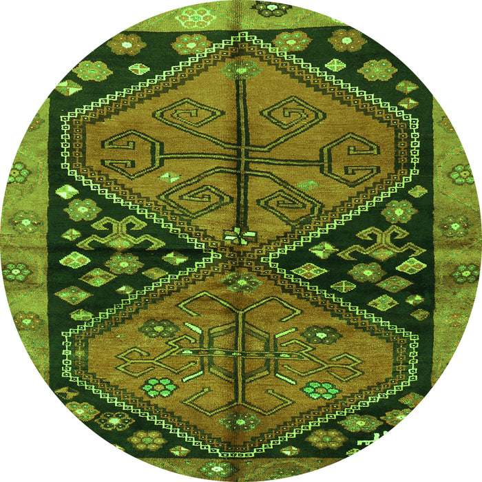 Square Persian Green Traditional Rug, tr2791grn