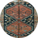 Round Persian Light Blue Traditional Rug, tr2791lblu