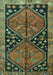 Machine Washable Persian Turquoise Traditional Area Rugs, wshtr2791turq