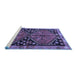 Sideview of Machine Washable Persian Blue Traditional Rug, wshtr2791blu