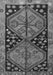 Serging Thickness of Machine Washable Persian Gray Traditional Rug, wshtr2791gry