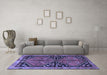 Machine Washable Persian Blue Traditional Rug in a Living Room, wshtr2791blu