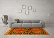 Machine Washable Persian Yellow Traditional Rug in a Living Room, wshtr2791yw