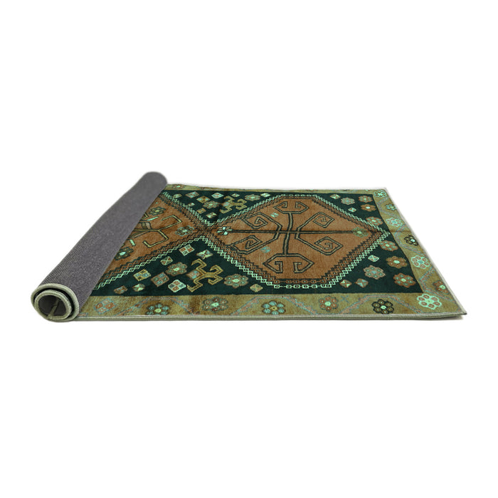 Sideview of Persian Turquoise Traditional Rug, tr2791turq