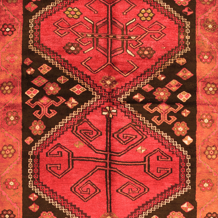 Serging Thickness of Machine Washable Persian Orange Traditional Area Rugs, wshtr2791org
