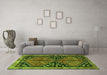 Machine Washable Persian Green Traditional Area Rugs in a Living Room,, wshtr2791grn