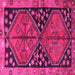 Square Machine Washable Persian Pink Traditional Rug, wshtr2791pnk