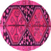 Round Persian Pink Traditional Rug, tr2791pnk