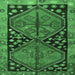 Square Machine Washable Persian Emerald Green Traditional Area Rugs, wshtr2791emgrn