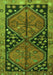 Serging Thickness of Machine Washable Persian Green Traditional Area Rugs, wshtr2791grn