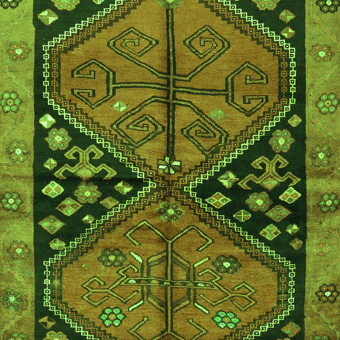 Serging Thickness of Machine Washable Persian Green Traditional Area Rugs, wshtr2791grn