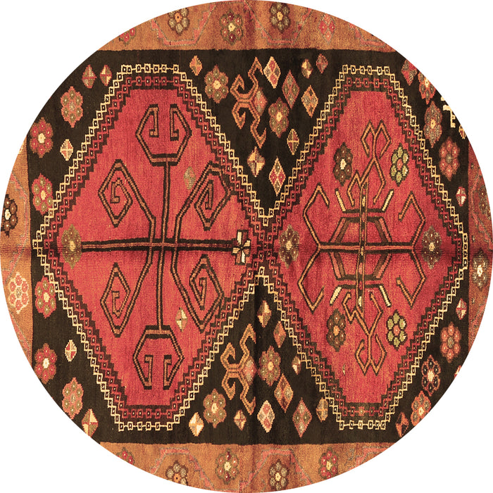 Round Persian Brown Traditional Rug, tr2791brn