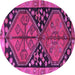 Round Persian Purple Traditional Rug, tr2791pur