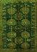 Serging Thickness of Machine Washable Persian Green Traditional Area Rugs, wshtr2792grn