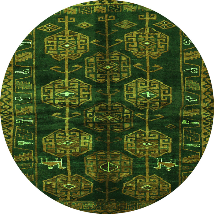 Square Persian Green Traditional Rug, tr2792grn