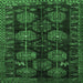 Square Machine Washable Persian Emerald Green Traditional Area Rugs, wshtr2792emgrn