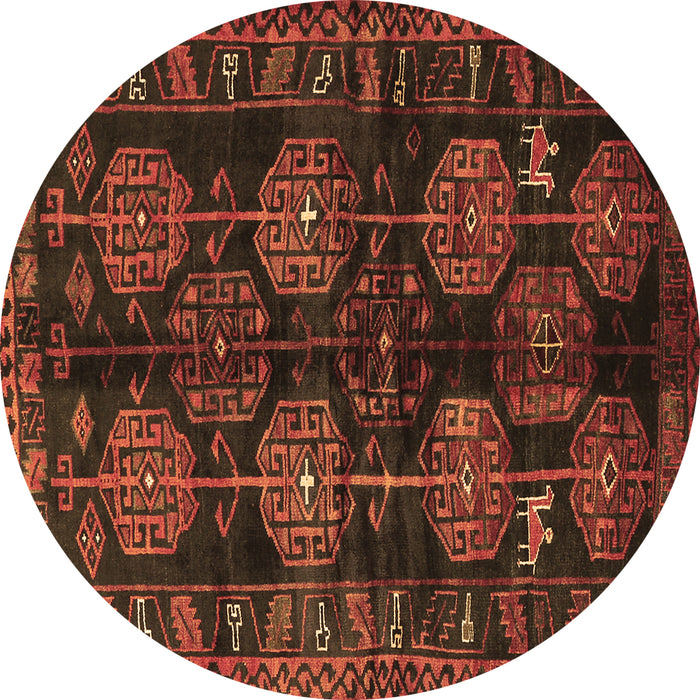 Round Machine Washable Persian Brown Traditional Rug, wshtr2792brn