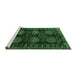 Sideview of Machine Washable Persian Emerald Green Traditional Area Rugs, wshtr2792emgrn