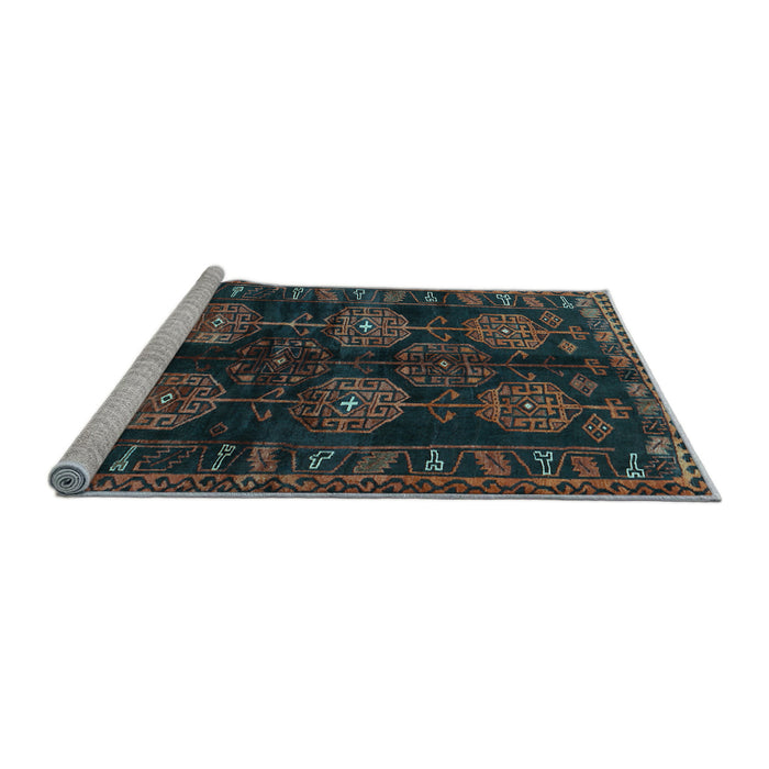 Sideview of Machine Washable Persian Light Blue Traditional Rug, wshtr2792lblu