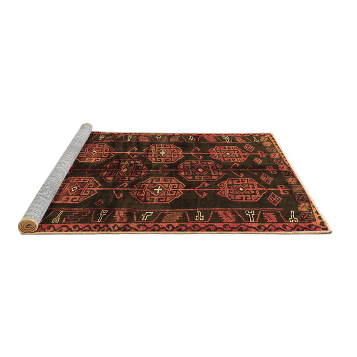 Sideview of Machine Washable Persian Brown Traditional Rug, wshtr2792brn