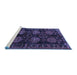 Sideview of Machine Washable Persian Blue Traditional Rug, wshtr2792blu