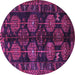 Round Persian Purple Traditional Rug, tr2792pur