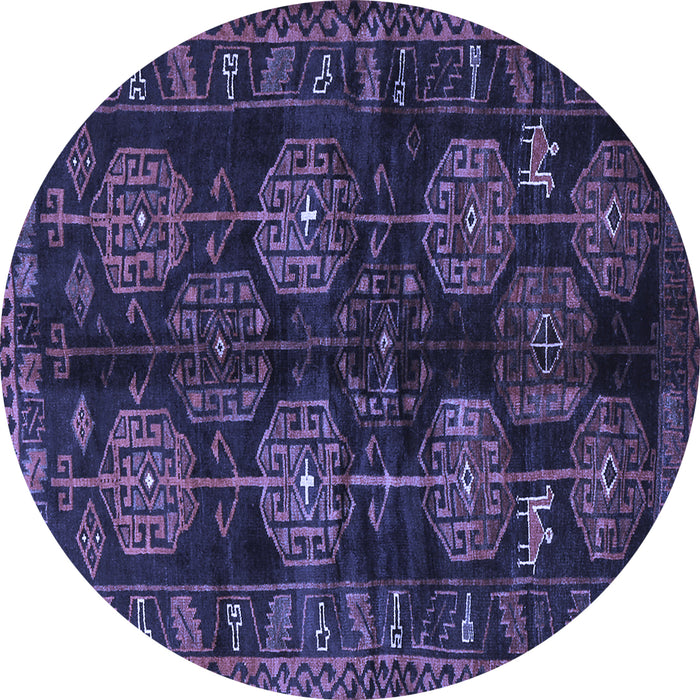 Round Persian Blue Traditional Rug, tr2792blu