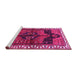 Sideview of Machine Washable Persian Pink Traditional Rug, wshtr2793pnk