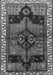 Serging Thickness of Machine Washable Persian Gray Traditional Rug, wshtr2793gry