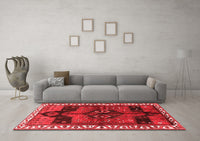 Machine Washable Persian Red Traditional Rug, wshtr2793red