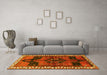 Machine Washable Persian Yellow Traditional Rug in a Living Room, wshtr2793yw