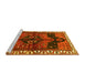 Sideview of Machine Washable Persian Yellow Traditional Rug, wshtr2793yw