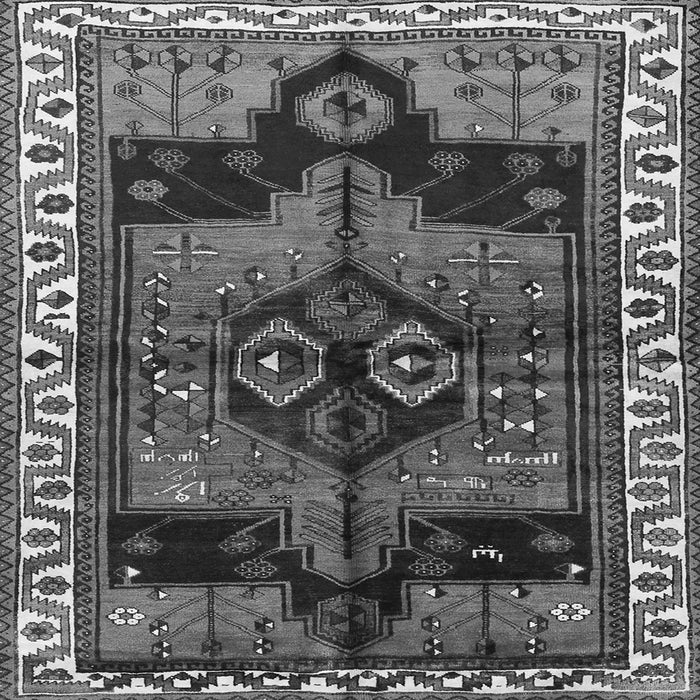 Round Machine Washable Persian Gray Traditional Rug, wshtr2793gry