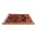 Sideview of Machine Washable Persian Brown Traditional Rug, wshtr2793brn