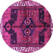 Round Persian Purple Traditional Rug, tr2793pur