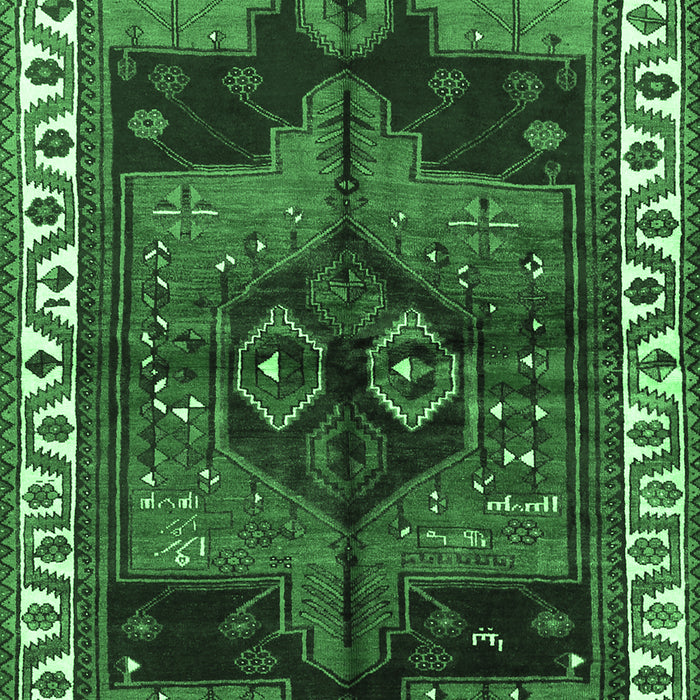 Machine Washable Persian Emerald Green Traditional Area Rugs, wshtr2793emgrn