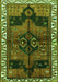 Serging Thickness of Machine Washable Persian Green Traditional Area Rugs, wshtr2793grn