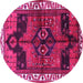 Round Persian Pink Traditional Rug, tr2793pnk