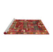 Sideview of Machine Washable Traditional Rust Pink Rug, wshtr2794