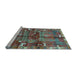 Sideview of Machine Washable Animal Light Blue Traditional Rug, wshtr2794lblu