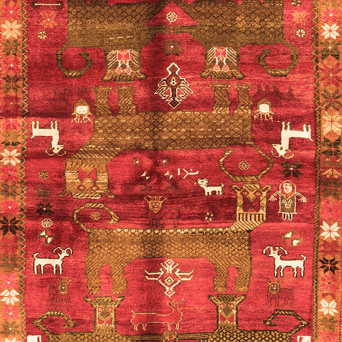 Animal Orange Traditional Rug, tr2794org