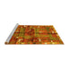 Sideview of Machine Washable Animal Yellow Traditional Rug, wshtr2794yw