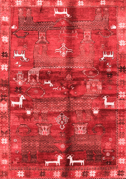 Animal Red Traditional Area Rugs