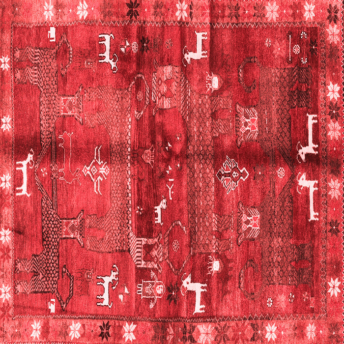 Machine Washable Animal Red Traditional Rug, wshtr2794red