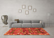 Machine Washable Animal Orange Traditional Area Rugs in a Living Room, wshtr2794org