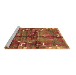 Sideview of Machine Washable Animal Brown Traditional Rug, wshtr2794brn