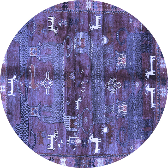 Round Animal Blue Traditional Rug, tr2794blu