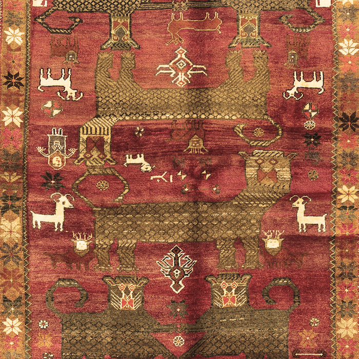 Machine Washable Animal Brown Traditional Rug, wshtr2794brn