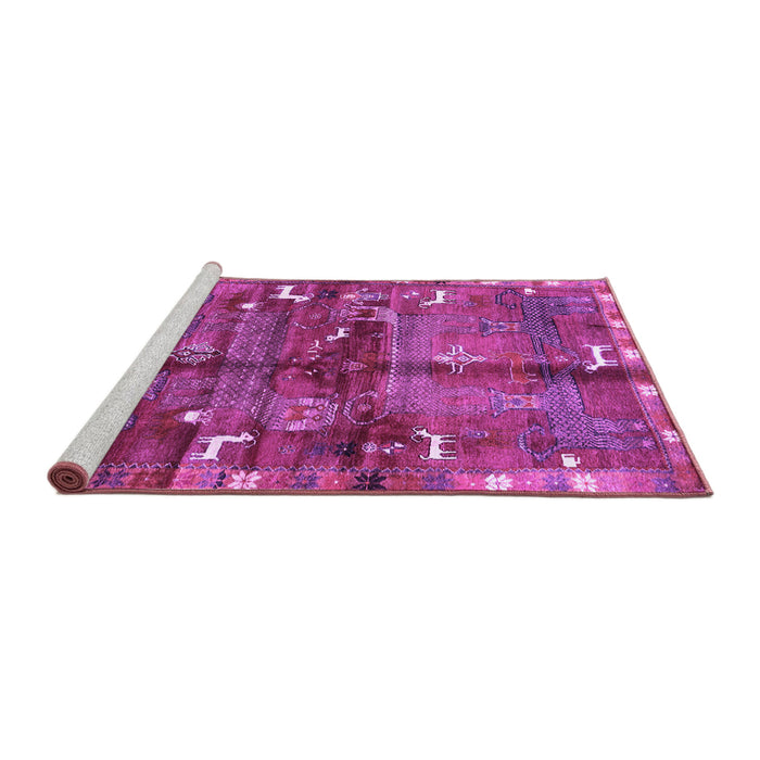 Sideview of Machine Washable Animal Purple Traditional Area Rugs, wshtr2794pur