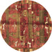 Round Animal Brown Traditional Rug, tr2794brn